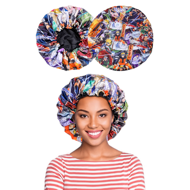 Large Silky Design Bonnet with Elastic Soft Band Adjustable Women and Men Bonnets for Sleeping Comfortable Satin Fabric (KnohaGroup)