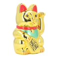 thumbnail image 3 of 10inch Waving Fortune Lucky Cat Cute Fortune Cat Statue Decoration for Home Desktop Gold, 3 of 5