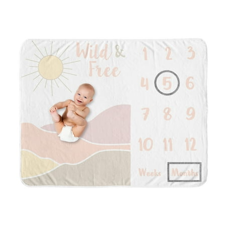 UPC: 0846480086758 | Desert Sun Milestone Baby Blanket by Sweet Jojo Designs