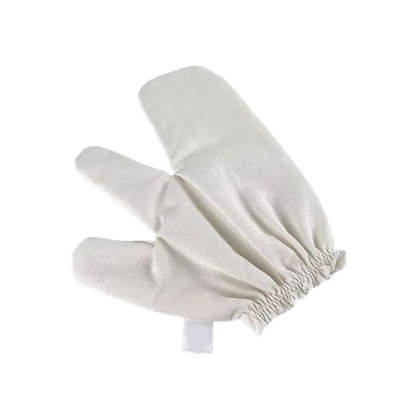 Guantes de masaje de seda. Guantes de masaje de seda con bandas elásticas en las muñecas