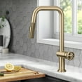 thumbnail image 2 of KRAUS Urbix Industrial Pull-Down Single Handle Kitchen Faucet in Brushed Gold, 2 of 18