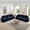Blue + Chenille + 3 Seat, variant on Classic 2 Piece Modular Chenille Sofa Set with Removable Skirt, 3 Seater Couch & Loveseat, Beige White(coffee green blue) Living Room Furniture, Convertible Upholstered Spindle Legs Sectional