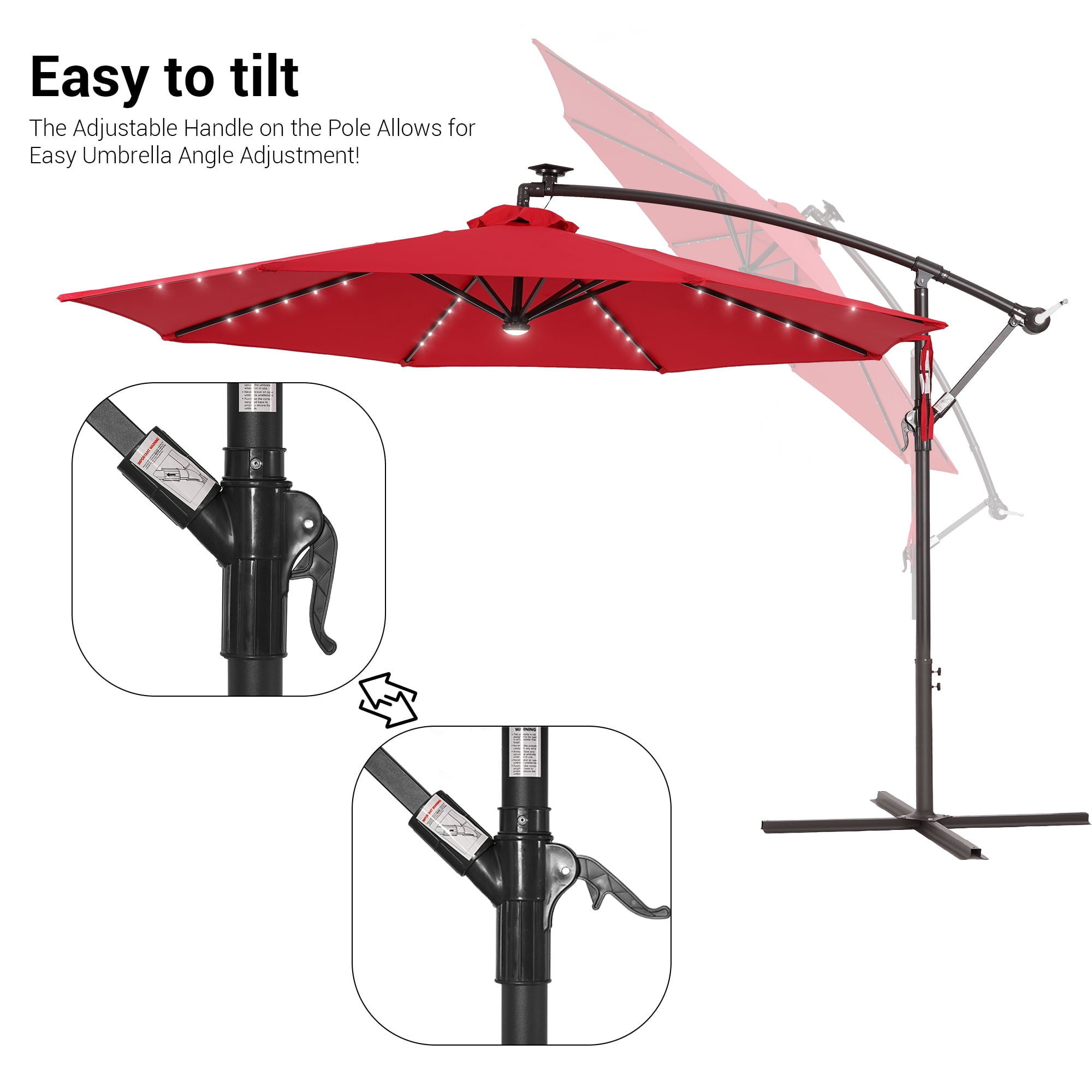 7.5 ft black patio umbrella GardenCare 7.5 ft. Hex 6 Rib Crank Champagne Bronze with Black Spun Poly Canopy Patio Umbrella