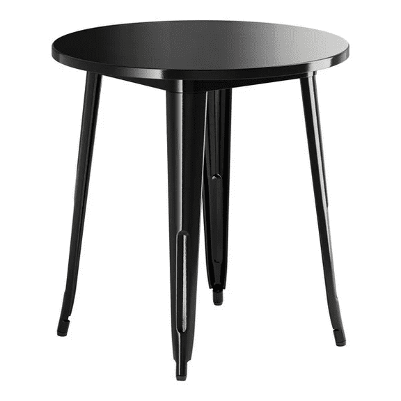 30'' Round Black Metal Restaurant Patio Dining Table For Indoor or Outdoor Use