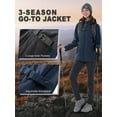 thumbnail image 6 of Off Road Ventures Women's Fleece Lined Softshell Jacket Lightweight Waterproof Warm Windbreaker Hooded Jacket for Winter Outdoor, 6 of 7