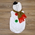 thumbnail image 3 of XFHLMJFF Christmas Snowman Romper for Baby Boys Girls Zipper Sleeveless Hooded Bodysuits Pajama Xmas One Piece With Striped Scarf 2Pcs Size 6-12 Months, 3 of 9