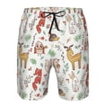 thumbnail image 3 of Balery Cute Little Animals Traje de Baño Estilo Hawaiano para Hombre, Shorts de Secado Rápido con Bolsillos-Small, 3 of 6