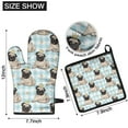 thumbnail image 6 of Pug with Crown Kitchen Oven Mitt and Pot Holder Sets 4 Pcs for Baking, Cooking and Grilling, Heat Resistant Up To 392 °F, 6 of 7