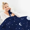 thumbnail image 4 of Paready Stars Moon Blanket Soft Flannel Fleece Throw Blanket Cozy Blue Starry Night Blanket for Boys Girls Kids Comfortable Constellation Blanket for Sofa Living Room Travel Camping Couch (50"x60"), 4 of 8