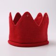 thumbnail image 2 of Bonnet Tricoté d'Hiver Chaud pour Bébés Filles, Couronne, Serre-Tête en Tricot (Rouge), 2 of 3