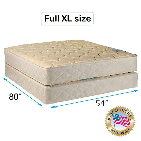 Dream Sleep Chiro Premier Orthopedic (Beige Color) Full XL Size Mattress and Box Spring Set - Fully Assembled, Good for your back, Superior Quality, Long Lasting and 2 Sided By Dream Solutions USA