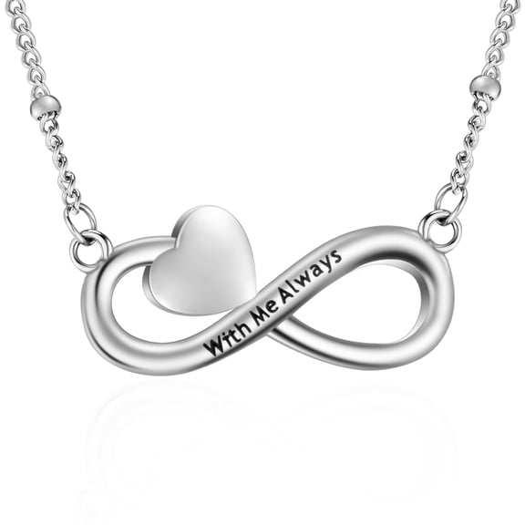 XIUDA Urn Necklace for Ashes, Infinity Stainless Steel Cremation Jewelry Memorial Pendant Keepsake for Women