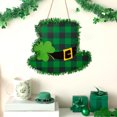 thumbnail image 1 of Decoraciones del Día de San Patricio, Accesorios del Día de San Patricio, Letrero colgante de madera verde del Día de San Patricio, Tréboles colgantes decorativos irlandeses, Sombrero bombín, Letreros, 1 of 6