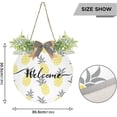 thumbnail image 3 of SKYSONIC Gray-yellow Pineapple Welcome Sign Front Door Decor Round Door Hanging Sign Porch Decorations for Farmhouse Summer Holiday Fall Halloween Christmas - 12x12 inch, 3 of 7