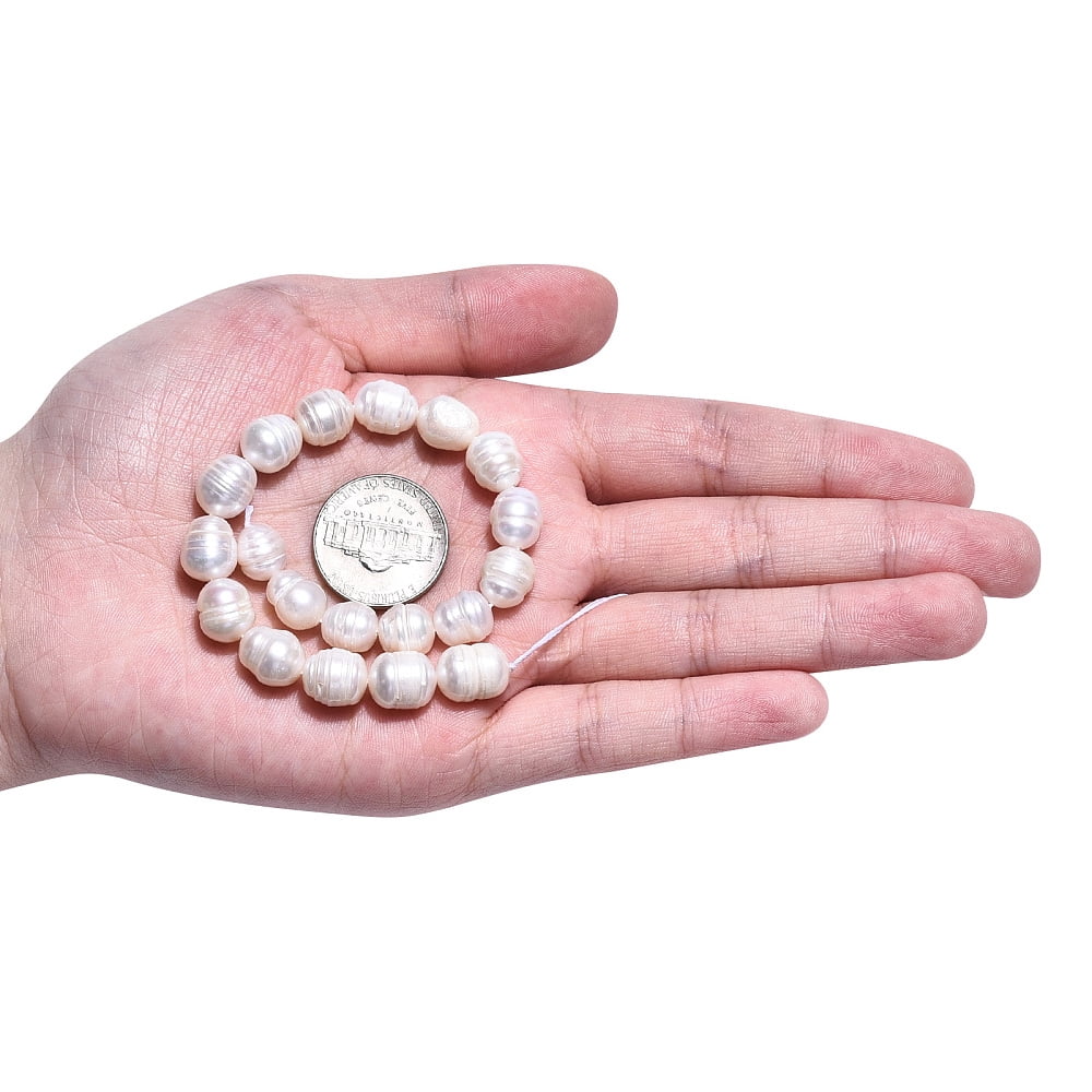 Natural Cultured Freshwater Pearl Beads Strands Baroque Keshi Pearl Rice Beads Seashell Color 8~11x8.5~9mm Hole: 0.7~0.8mm 19pcs/strand