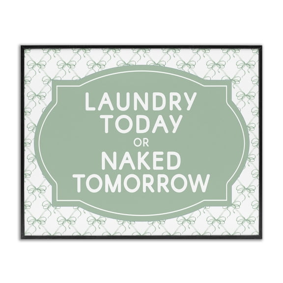 Stupell Industries Eclectic Laundry Today Humor Vintage Black Framed Giclee Art, 14 x 11, by Lettered and Lined