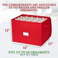 thumbnail image 6 of Hold N' Storage Christmas Ornaments Storage Box Polyester with Zipper, up to 80- 3” Ornaments - Red, 6 of 8