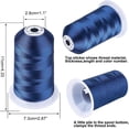 thumbnail image 2 of Hilo de bordar azul marino S067 5500 yardas, 40wt 100% poliéster para Brother, Babylock, Janome, Singer, Pfaff, Husqvarna, Bernina Machine, 2 of 3
