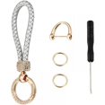 thumbnail image 1 of HUGFEGWE Porte-Clés de Voiture pour Femmes, Porte-Clés en Cuir avec Strass, Porte-Clés Portefeuille Anti-Perte pour Carte d'Accès à la Clé de Voiture CA919-164046, 1 of 9