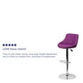 thumbnail image 5 of BizChair 2 Pk. Contemporary Purple Vinyl Bucket Seat Adjustable Height Barstool with Diamond Pattern Back and Chrome Base, 5 of 14