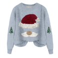 thumbnail image 4 of BODOAO Christmas Sweater for Women Cute Santa Xmas Sweatshirts Novelty Funny Long Sleeve Creweck Knit Sweaters Knitted Pullover Funny Graphic Fall Casual Loose Fit Tops 2025 Light blue S, 4 of 4
