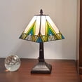 thumbnail image 5 of 15" Tiffany White Yellow and Blue Mission Style  Table Lamp, 5 of 8