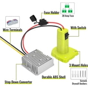 Kzreect 18V to 12V Step Down Converter Compatible with Ryobi 18V Battery Adapter, Voltage Converter DC 12V 15A 180W Buck Converter