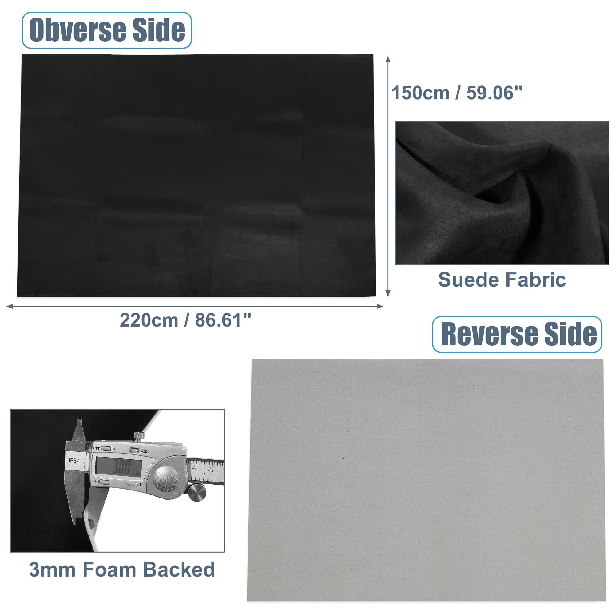 Unique Bargains Car Interior Roof Repair Automotive Headliners, Fabric Black, 87"x 60"