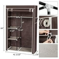 thumbnail image 2 of Tcbosik Portable Wardrobe Closet with Non-Woven Fabric Cover, Clothes Rack with Side Pocket, Hanging Rod and Storage Shelves for Bedroom, Easy Assembly, Dark Brown, 2 of 8