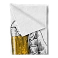 thumbnail image 2 of Lifestyle Soft Flannel Fleece Throw Blanket, Time to Drink Beer Words with a Man Hand Holding the Mug Toast Illustration, Cozy Plush for Indoor and Outdoor Use, 70" x 90", Yellow Black, by Ambesonne, 2 of 5