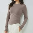 thumbnail image 2 of Women's Thermal Underwear Long Sleeve Round Neck Shirt Built In Bra Soft Warm Base Layer Top For Cold Weather Comfort, 2 of 4