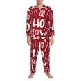 thumbnail image 3 of Lsque Ho Pattern Funny Christmas Pattern Long Sleeve Pajama Set for Men - Soft 2-Piece Sleepwear and Loungewear Set with Pockets, Comfy Nightwear-Small, 3 of 7