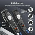 thumbnail image 4 of HIENA PRO Professional Hair Clippers Set for Men, Cordless Barber Clipper T-Blade Trimmer Set, Electric Hair Cutting Machine Kit, USB Rechargeable Clipper Set for Barbers with LED Display (Black), 4 of 10