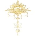 thumbnail image 2 of Golden Lotus Mandala Wall Sticker Flower Chandeliers Style Wall Decals Boho Indian Mandala Namaste Flower Vinyl Sticker Lotus Yoga Meditation Art Murals Decor for Living Room Bedroom, 2 of 7