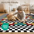thumbnail image 4 of ODIKA 5'x7' Washable Area Rug Graphic Funky Aesthetic Checkerboard Men Cartoon Alt Dice Playful for Small Living Room, Bedroom, Easy Care, Non-Shedding, Pet Friendly, 4 of 7