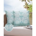 thumbnail image 6 of Pack of 2 Outdoor Pillow Covers, Indian Mandala Flower Pattern Waterproof Square Throw Pillowcase Cushion Decorative Pillow Covers for Couch Patio Tent, 18x18 in, 6 of 6