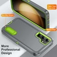 thumbnail image 4 of Stand Case for Samsung Galaxy S23 FE with Metal Kickstand Hard PC & TPU Back Shockproof [Military Grade Protection] Heavy Duty Rugged Hybird Protective Cover for Samsung Galaxy S23 FE, Gray+Green, 4 of 9