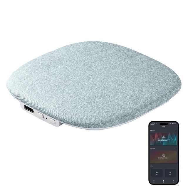 Wireless Speaker with Bluetooth 6.0, Compact 3.84 x 3.84 x 0.47 Inch Size, App-Controlled Audio for Personalized Sleep Aid & Relaxation(Yellow,1 pcs)