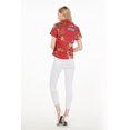 thumbnail image 2 of Women's Hawaiian Lady Aloha Shirt in Christmas Santa in Hawaii Red 2XL, 2 of 5