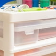 thumbnail image 4 of IRIS 5 Drawers Scrapbook Plastic Rolling Storage Cart with Organizer Top with Casters, White, 4 of 7