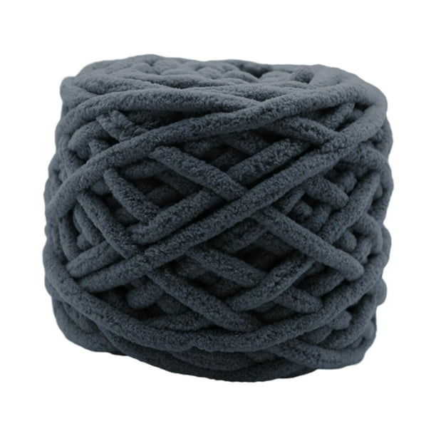 Hilo de lana grueso, hilo Tubular Jumbo, hilo ligero, suave y voluminoso, hilo de peso para manualidades, almohada, cerca, bufanda, fabricación de Gris oscuro perfecl Hilo de lana grueso
