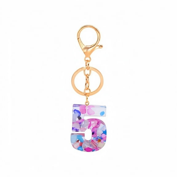Gierzijia Resin 0-9 Number Keychain for Women Girls, 0-9 Number Key Ring Accessories Bag Charm
