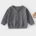 thumbnail image 5 of Gubotare Baby Cardigan Girl Baby Girl Cardigan Sweater Toddler Knit V-Neck Button Long Sleeve Outwear Fall Winter Clothes 1T 2T (Dark Gray,1-2 Years), 5 of 6