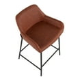 thumbnail image 6 of Daniella Industrial Counter Stool In Black Metal And Camel Faux Leather - Set Of 2, 6 of 6