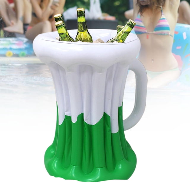 Suministros para la fiesta de refrigerador inflable Suministros PVC Decoración de cerveza inflable de hielo Bucket para contenedor de bebidas Verde