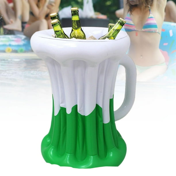 Suministros para la fiesta de refrigerador inflable Suministros PVC Decoración de cerveza inflable de hielo Bucket para contenedor de bebidas Verde