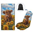thumbnail image 6 of XYZCANDO Seats Protector Highland Cow Sunflower Towel Cover for Camping Gym Travel, Non-Slip Lightweight Car Seat Cover for Trucks SUV, 6 of 10