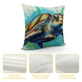 thumbnail image 4 of COMIO  Watercolor Sea Turtle Rustic Farmhouse Style Decorative Throw Pillow Cover Cushion Case for Sofa Couch Housewarming Gift Home Decor, 4 of 5