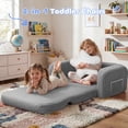 thumbnail image 3 of Babyeap Extra Wide Kids Chair,2-in-1 Convertible Toddler Chairs,Soft Comfy Kids Couch, Kids Sofa for Boys & Girls 3+,Light Gray, 3 of 9