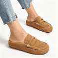thumbnail image 3 of Women's Penny Loafer Mule Clogs, Slip-On Faux Suede Comfort Shoes, Casual Backless Loafers, 3 of 6